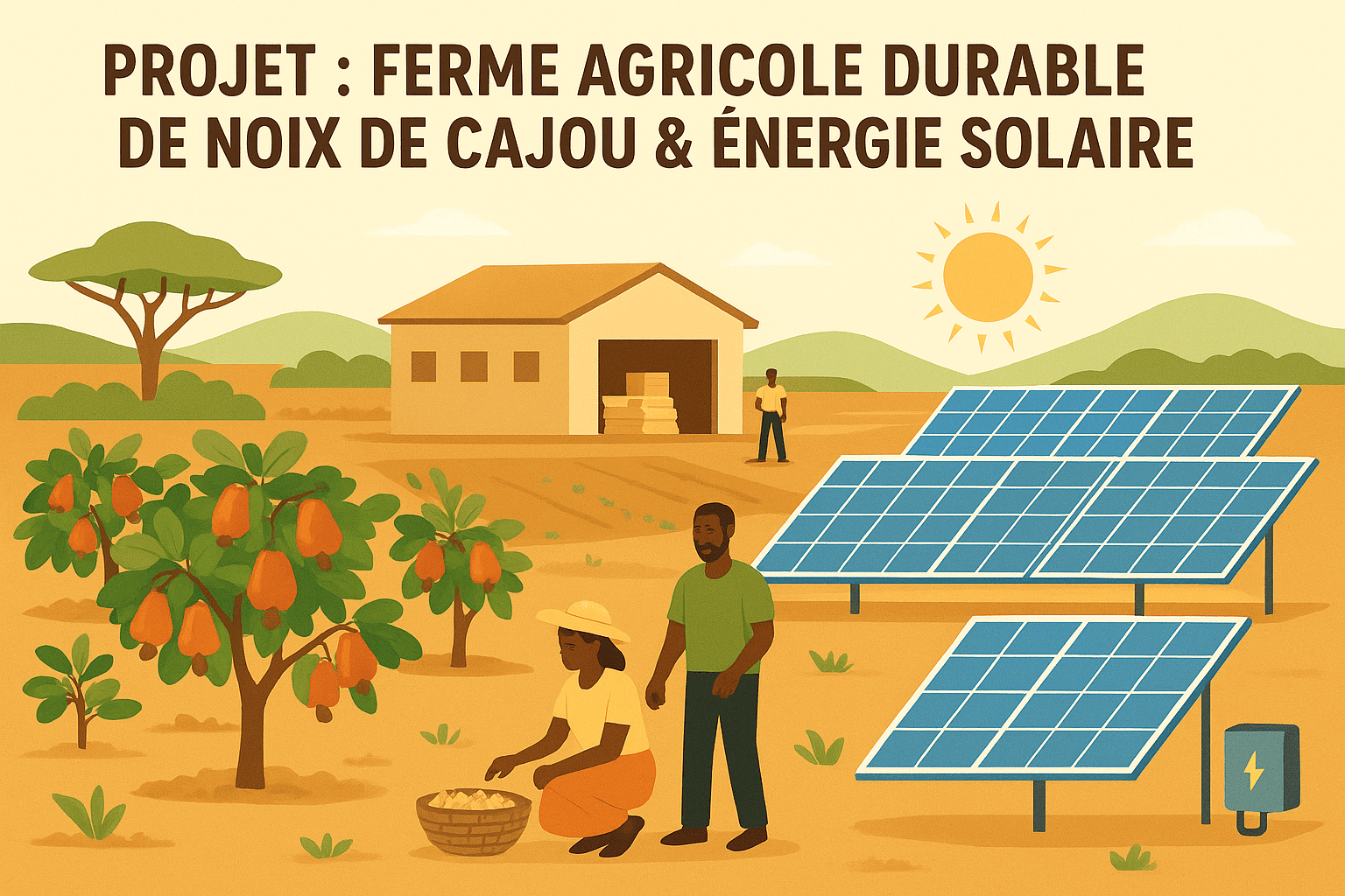Projet : Ferme Agricole Durable de Noix de Cajou & Énergie Solaire 🌍🌞🌰